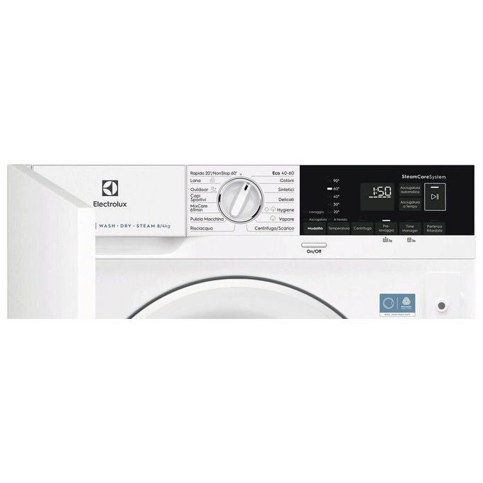 Electrolux EW7W84BDBI Serie 700 DualCare Lavasciuga da incasso 8-4 Kg 1600 rpm Classe D Vapore (82x60x54 cm) colore Bianco