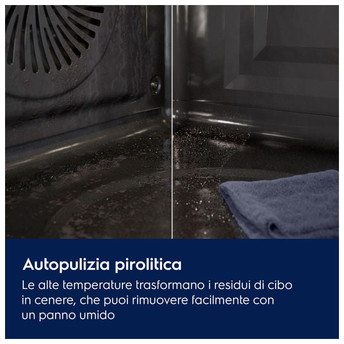 Electrolux forno da incasso pirolitico LOM4P46X2, 72 litri, classe A++, SurroundCook multilivello, AirFry, Solo Steam, display LED touch, 60 cm