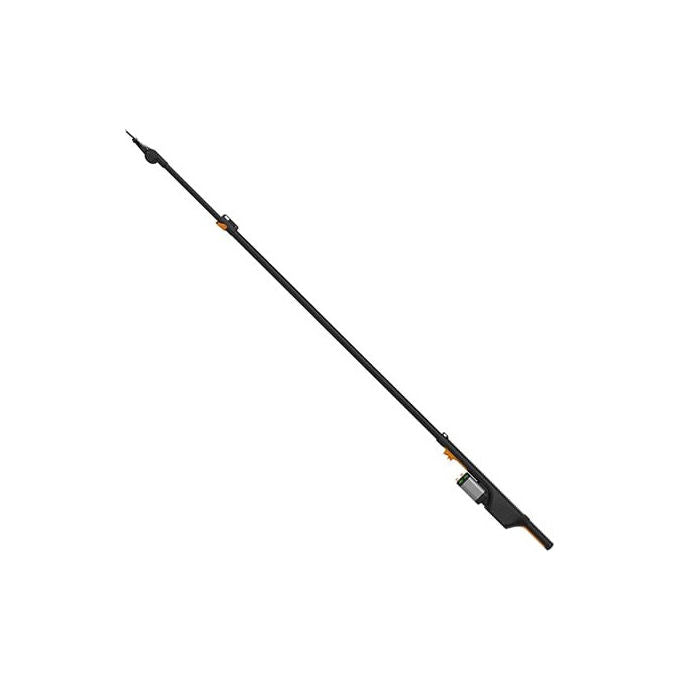 Fiskars eTreePruner bypass, potatore elettrico ad asta, testa orientabile 230°, apertura lama 30 mm, asta 2,4 4 mt