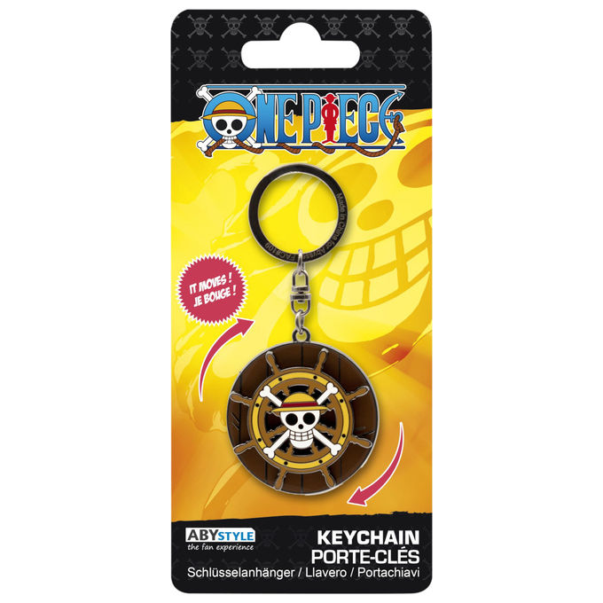 Abystyle portachiavi rotante Thousand Sunny's Helm, One Piece, metallo, 5 x 5 cm, accessorio anime