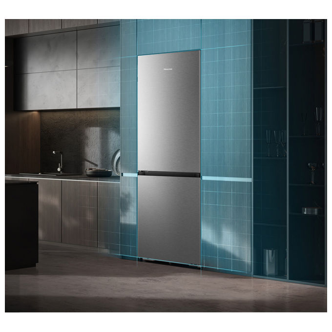 Hisense RB3K330SAIC Frigorifero Combinato Total No Frost 330L Classe C Silenzioso cm 185 prof. 60 Inox
