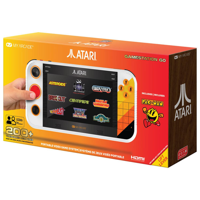 MY ARCADE DGUNL-7189 Atari Gamestation Go Console Retrogaming Portatile 200+ Giochi Display 7'' Wi-Fi Batteria Ricaricabile