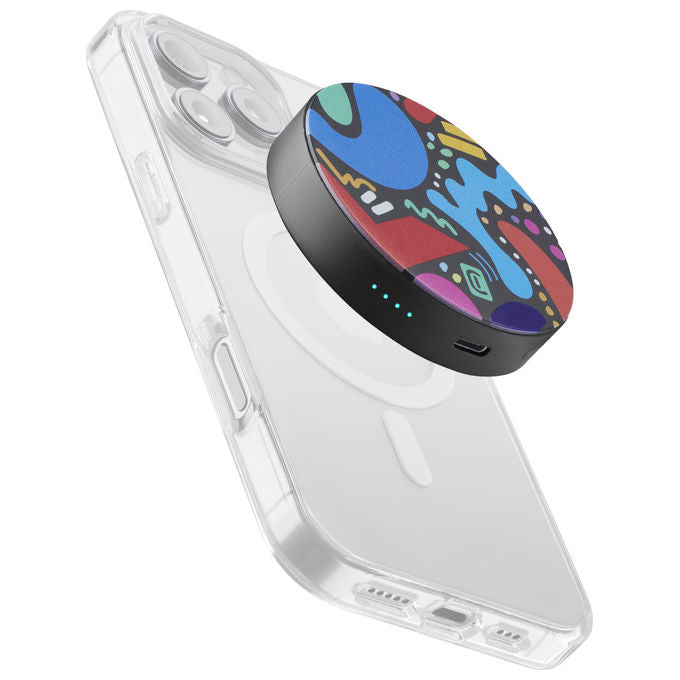 Cellularline Mag Vibe power bank MagSafe, 3000 mAh, ricarica wireless 5W, porta USB-C 12W, compatto, nero