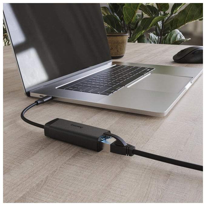 Hama adattatore USB-C a RJ45, scheda di rete LAN 2,5 Gigabit Ethernet, compatibile Thunderbolt, Plug and Play