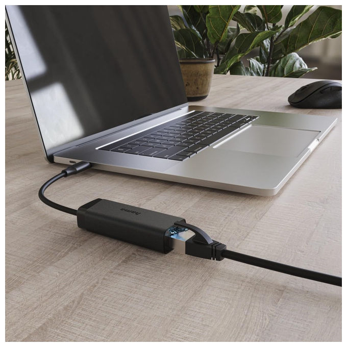Hama adattatore USB-C a RJ45, scheda di rete LAN 2,5 Gigabit Ethernet, compatibile Thunderbolt, Plug and Play