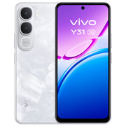 Vivo Y31 5G smartphone, Snapdragon 4 Gen 2, 6 GB RAM, 512 GB, display 6.72'' 120 Hz, batteria 6500 mAh, IP68 IP69, bianco