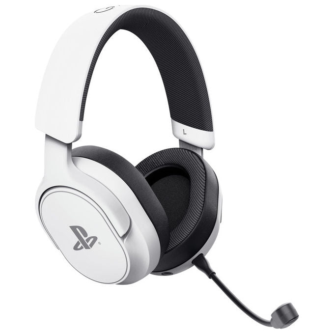 Trust GXT 499 Forta, cuffie gaming wireless, per PS5 e PC, microfono rimovibile, 55 ore batteria, Bianco