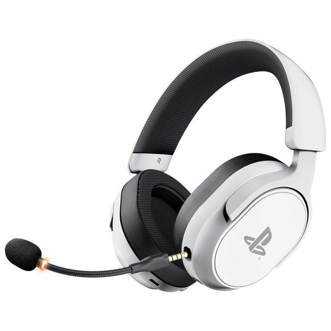 Trust GXT 499 Forta, cuffie gaming wireless, per PS5 e PC, microfono rimovibile, 55 ore batteria, Bianco