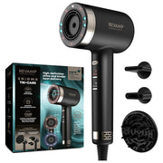 Revamp asciugacapelli Tri-Care DR-7250-EU, ionico a infrarossi, luce rossa e blu, 3 accessori magnetici, 1600W, silenzioso
