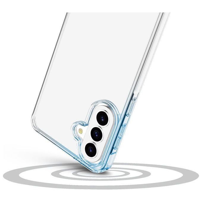 Cellularline cover trasparente Samsung Galaxy A37 CLEARDUOGALA37T custodia rigida con bordi in gomma antiurto antibatterica military test