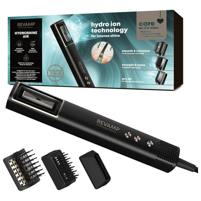 Revamp HydroShine Air phon professionale 3 in 1, tecnologia hydro ion, motore digitale 110.000 giri, ultraleggero 330g, DR-2750-EU