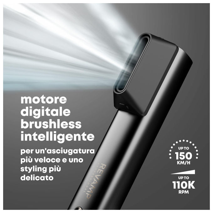 Revamp HydroShine Air phon professionale 3 in 1, tecnologia hydro ion, motore digitale 110.000 giri, ultraleggero 330g, DR-2750-EU