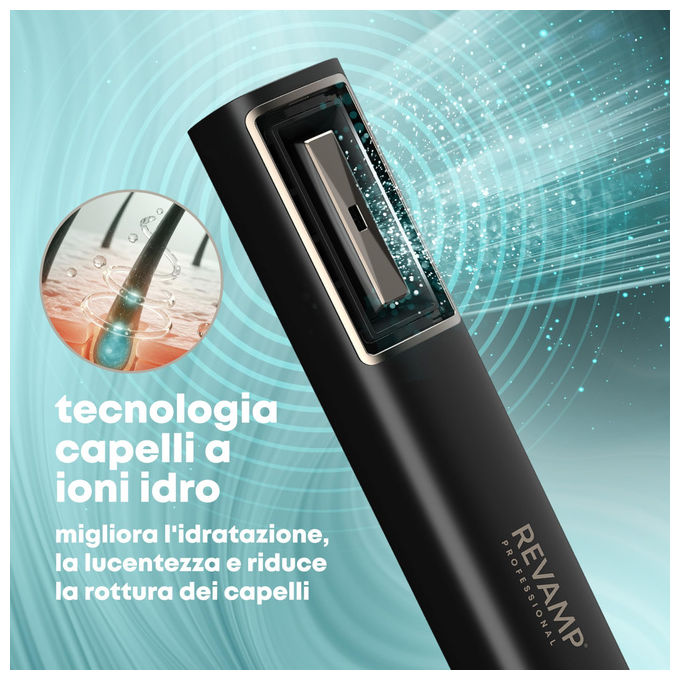 Revamp HydroShine Air phon professionale 3 in 1, tecnologia hydro ion, motore digitale 110.000 giri, ultraleggero 330g, DR-2750-EU