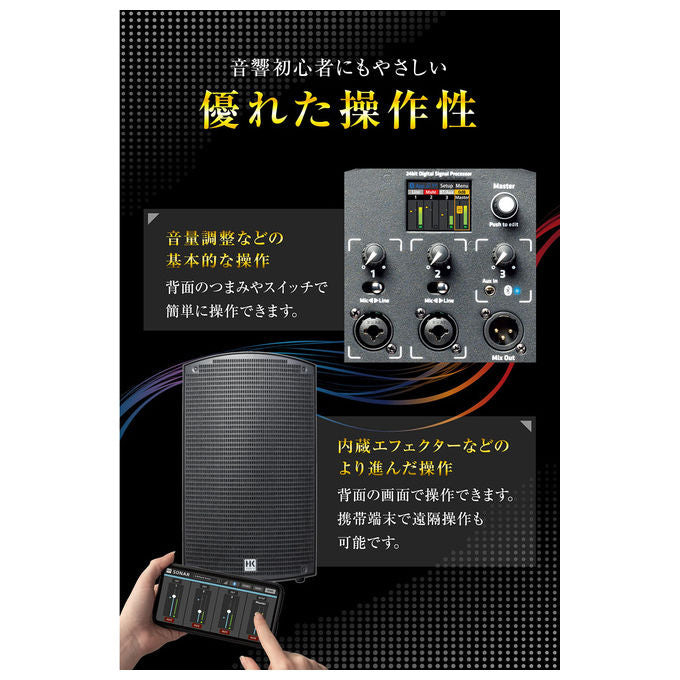Hk Audio Sonar 112 Xi, cassa attiva full range 1200W, woofer 12'', Bluetooth 5.0, DSP 24 bit, 130 dB, nero
