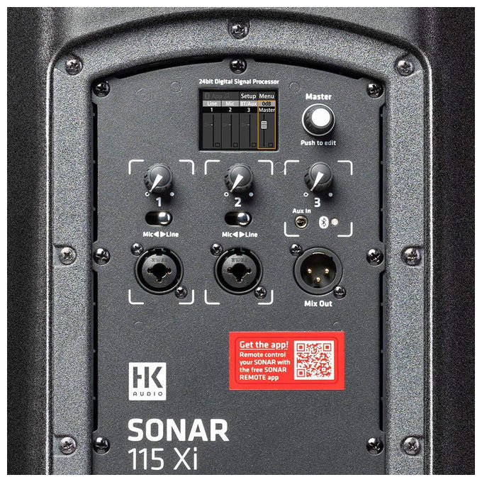 HK Audio Sonar 115 Xi, cassa attiva full range 15 pollici, 1200W, Bluetooth 5.0, DSP integrato, mixer 3 canali, nera