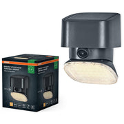 OSRAM Endura Style Solar Bright Turn, lampada solare da parete, sensore di movimento, IP54, 890 lm, testa regolabile, grigio scuro