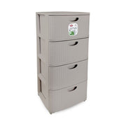 Stefanpl cassettiera Domus 4 cassetti, 30x40x80 cm, polipropilene riciclato, 4 ruote, colore smoky