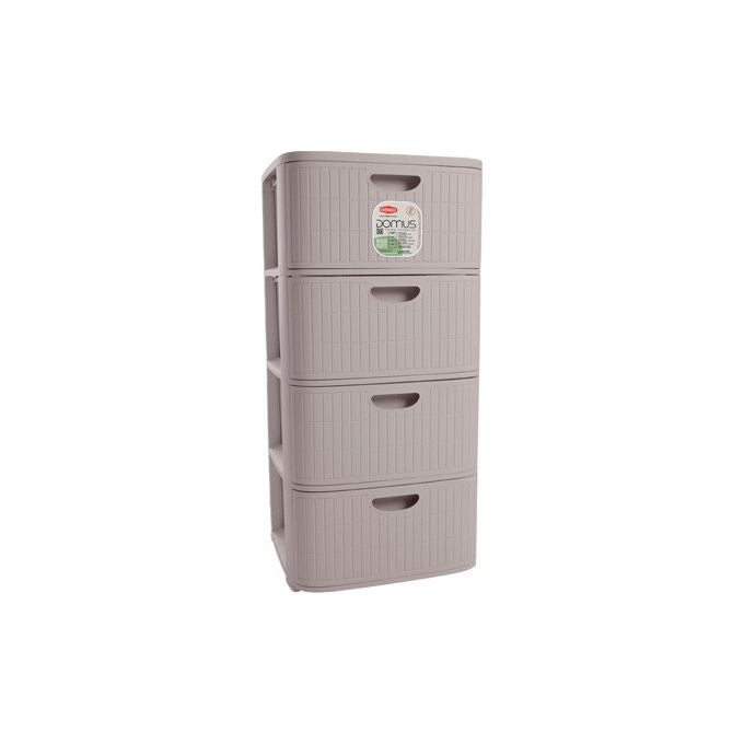 Stefanpl cesta portaoggetti Domus Man, polipropilene riciclato, impilabile, manici soft touch, greige, 58x35x29 cm