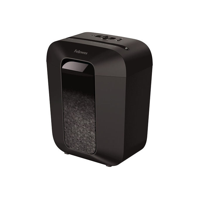 Fellowes Powershred LX41 distruggidocumenti, taglio a microframmento, livello sicurezza P-4, 8 fogli, cestino 17 L, nero