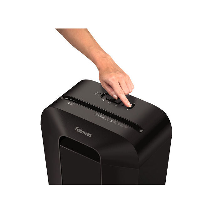 Fellowes Powershred LX41 distruggidocumenti, taglio a microframmento, livello sicurezza P-4, 8 fogli, cestino 17 L, nero