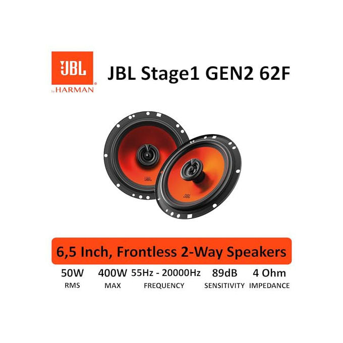 JBL STAGE1 62F GEN2 Stage1 Altoparlanti Coassiali 2 vie per Auto 6,5'' 50 W RMS 400 W Picco Woofer Plus One Tweeter PEI 4 Ohm 89 dB