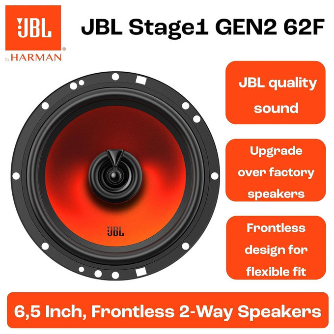 JBL STAGE1 62F GEN2 Stage1 Altoparlanti Coassiali 2 vie per Auto 6,5'' 50 W RMS 400 W Picco Woofer Plus One Tweeter PEI 4 Ohm 89 dB