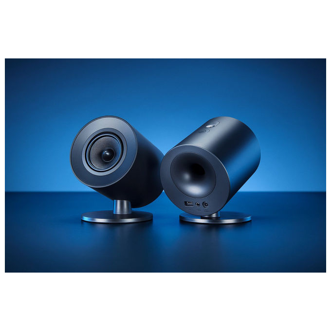 Razer Nommo V2 X, altoparlanti gaming 2.0, full range, Bluetooth 5.0, USB-C, THX Spatial Audio, 20W, nero