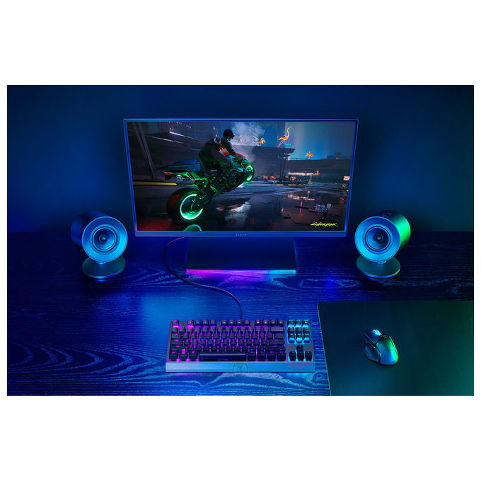 Razer Nommo V2 X, altoparlanti gaming 2.0, full range, Bluetooth 5.0, USB-C, THX Spatial Audio, 20W, nero