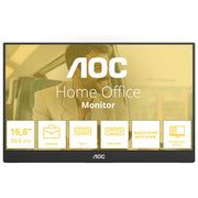 AOC monitor portatile 15,6 pollici Full HD IPS, 16T20E2, USB-C, Mini HDMI, touchscreen, nero