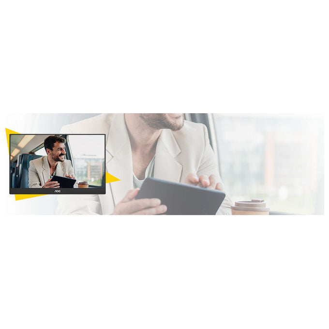 AOC monitor portatile 15,6 pollici Full HD IPS, 16T20E2, USB-C, Mini HDMI, touchscreen, nero