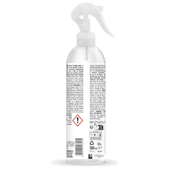 Sanitec deo spray profumatore ambienti e tessuti, pesca e mela verde, 300 ml, elimina odori, profumazione fino a 48 ore