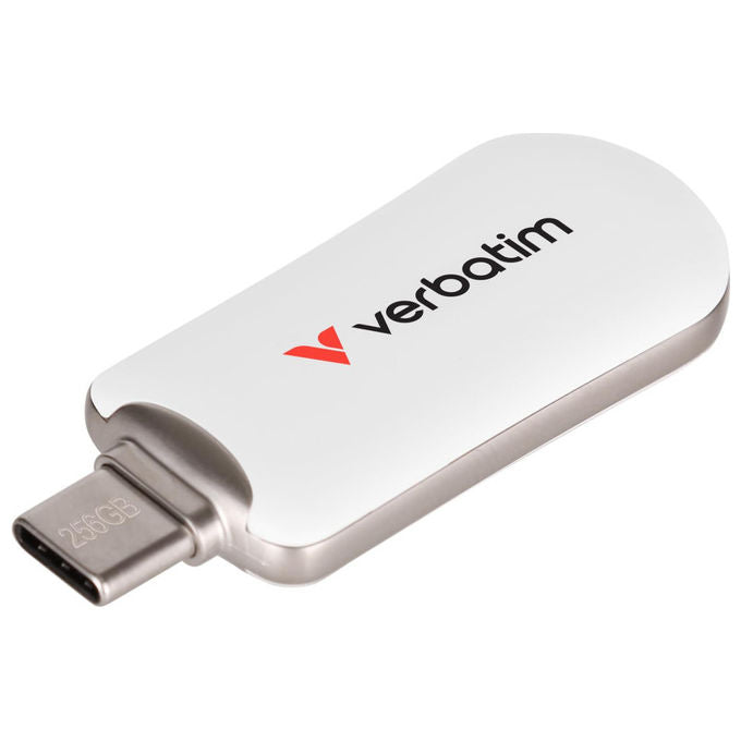 Verbatim Plectra chiavetta USB-C 256 GB, USB 3.2 Gen 1, velocita' lettura 100 MB-s, design compatto, Bianco