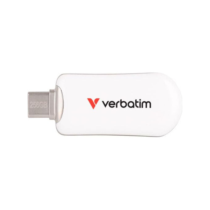 Verbatim Plectra chiavetta USB-C 256 GB, USB 3.2 Gen 1, velocita' lettura 100 MB-s, design compatto, Bianco