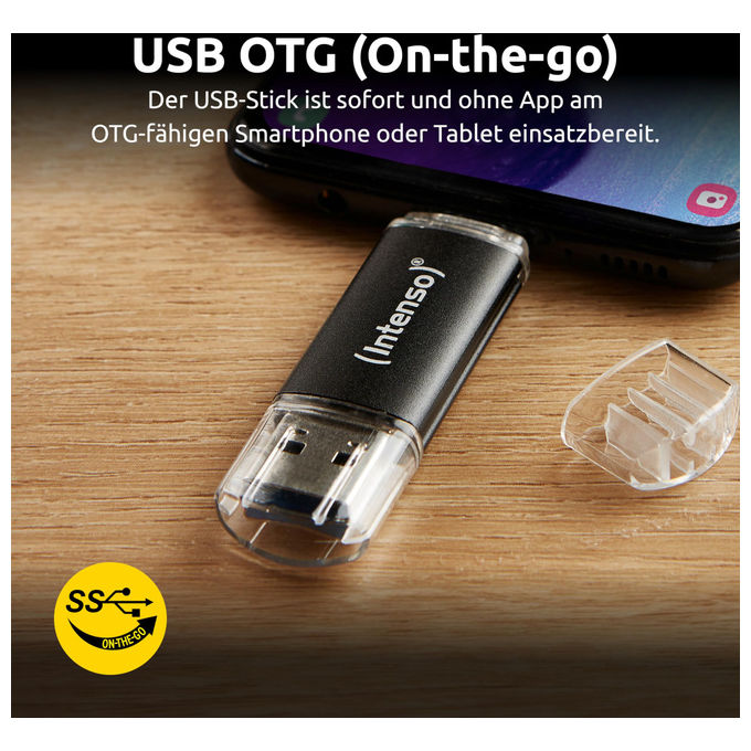 Intenso Twist Line chiavetta USB doppia 256 GB USB-C e USB-A USB 3.2 Gen 1 70 MB-s antracite