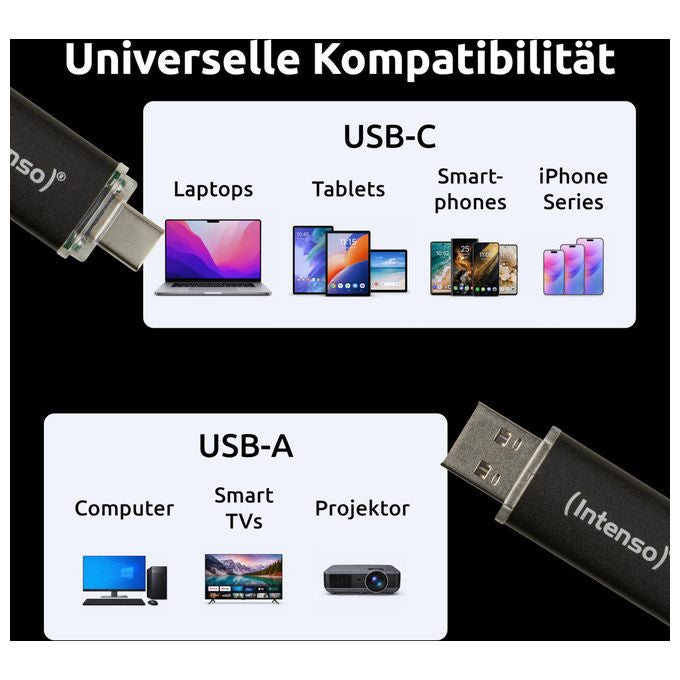 Intenso Twist Line chiavetta USB doppia 256 GB USB-C e USB-A USB 3.2 Gen 1 70 MB-s antracite