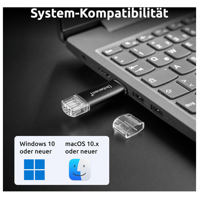 Intenso Twist Line chiavetta USB doppia 256 GB USB-C e USB-A USB 3.2 Gen 1 70 MB-s antracite