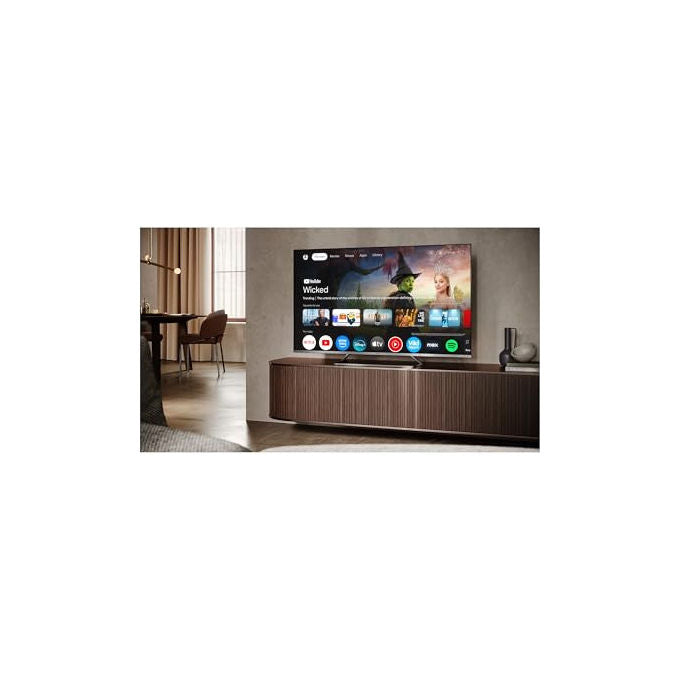 Sharp 50JP7265E, smart tv 50 pollici, 4K MiniLED QLED, Google TV, Harman Kardon, Dolby Vision, HDR10, DVB-T2, grigio chiaro