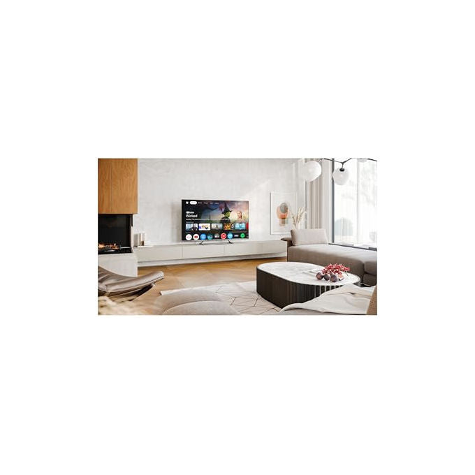 Sharp 50JP7265E, smart tv 50 pollici, 4K MiniLED QLED, Google TV, Harman Kardon, Dolby Vision, HDR10, DVB-T2, grigio chiaro