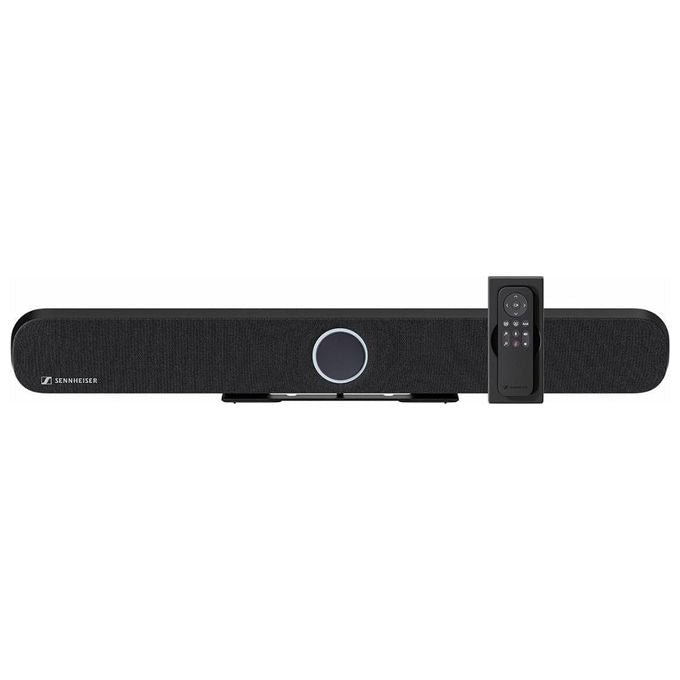 Sennheiser TeamConnect Bar M, videobar all-in-one per videoconferenza, 4K 30fps, 6 microfoni beamforming, 4 altoparlanti, compatibile Microsoft Teams e Zoom