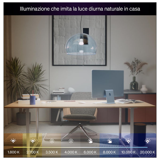 Philips Hue lampadina smart LED E27, White and Color Ambiance A67, 11,8 W, 1600 lumen, RGB e Bianco variabile, compatibile Alexa, Google, Apple Home