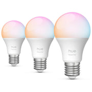 Philips Hue Essential lampadina LED intelligente E27, A60, luce bianca e colorata, dimmerabile, 8W, confezione da 3