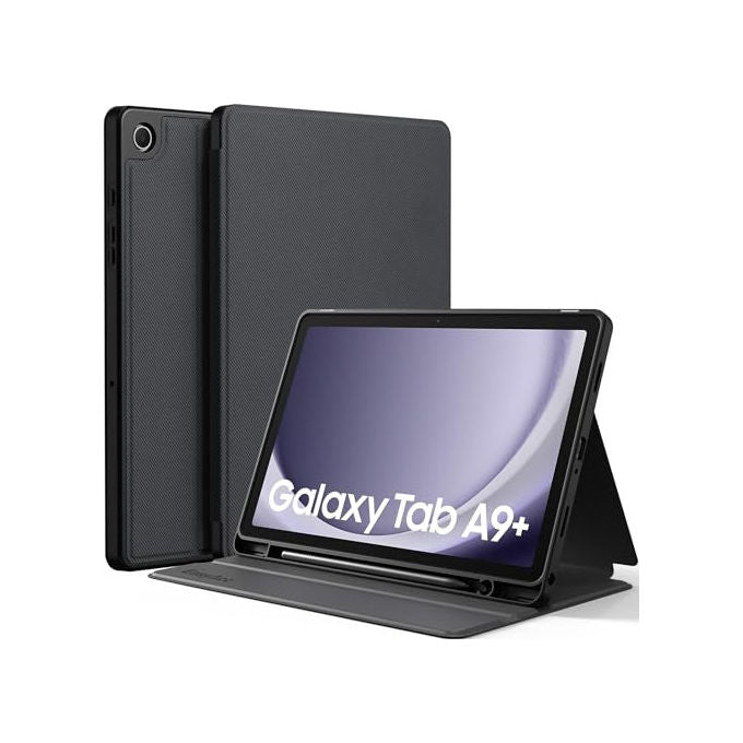 Celly custodia a libro per Samsung Galaxy Tab A11, Tab A9, Tab A9 EE, similpelle nera, funzione stand, wake-up, porta S Pen