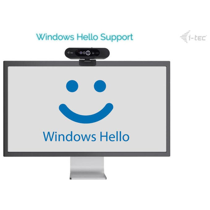 I-tec webcam 2K Solomon WH200, Windows Hello, risoluzione 2560x1440, 92°, microfono integrato, plug and play, nera