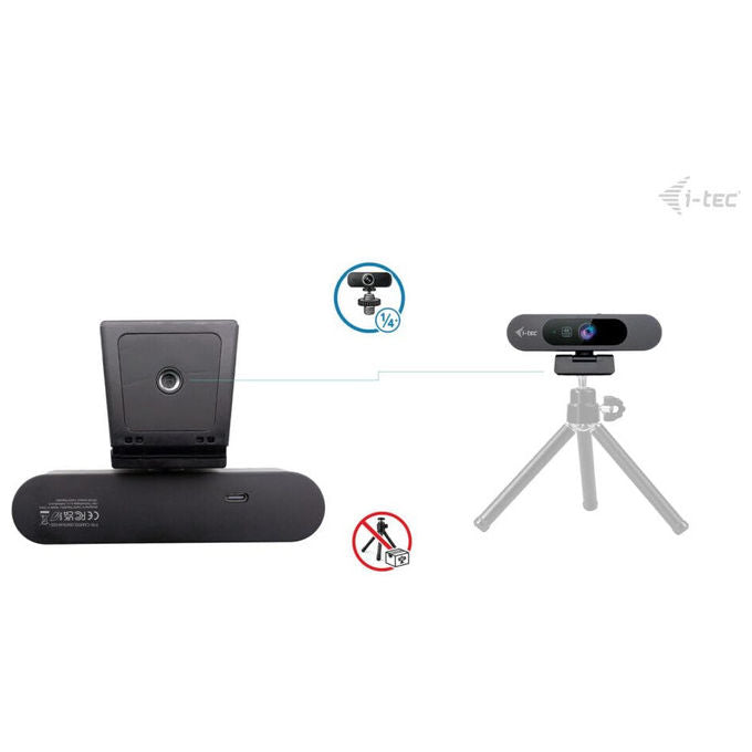 I-tec Solomon Pro 900 webcam 4K, auto framing, WDR, doppio microfono integrato, zoom digitale, picture-in-picture, USB, plug-and-play