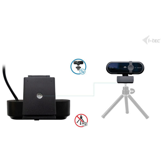 I-tec CAMSOLOMONF100 Solomon 100 Webcam Full HD 1080p 2 MP Messa a fuoco fissa Microfono integrato Plug and Play colore Nero