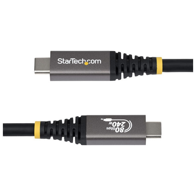 StarTech.com cavo USB4 USB-C 1,5 m, 80 Gbps, Power Delivery 240W, 8K 120Hz, DisplayPort 2.1, compatibile Thunderbolt 4, nero