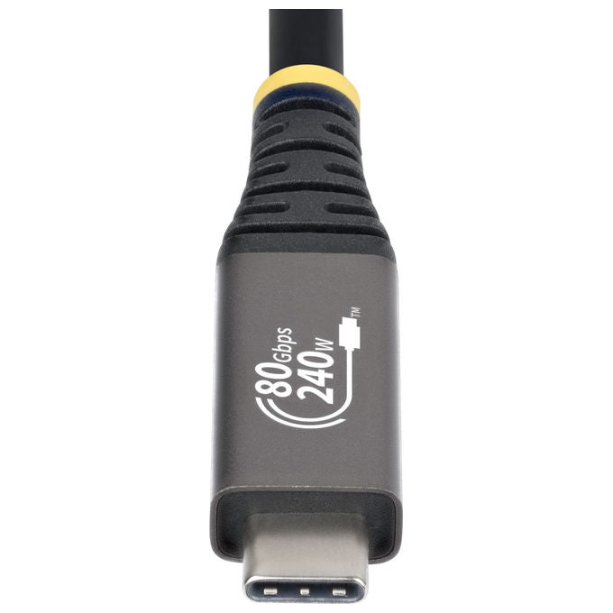 StarTech.com cavo USB4 USB-C 1,5 m, 80 Gbps, Power Delivery 240W, 8K 120Hz, DisplayPort 2.1, compatibile Thunderbolt 4, nero