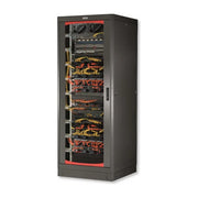 Tecnosteel rack 19'' 33u a pavimento, 800x1000 mm, porta traforata, 800 kg, striscia 6 prese unel con magnetotermico 16a, ip20