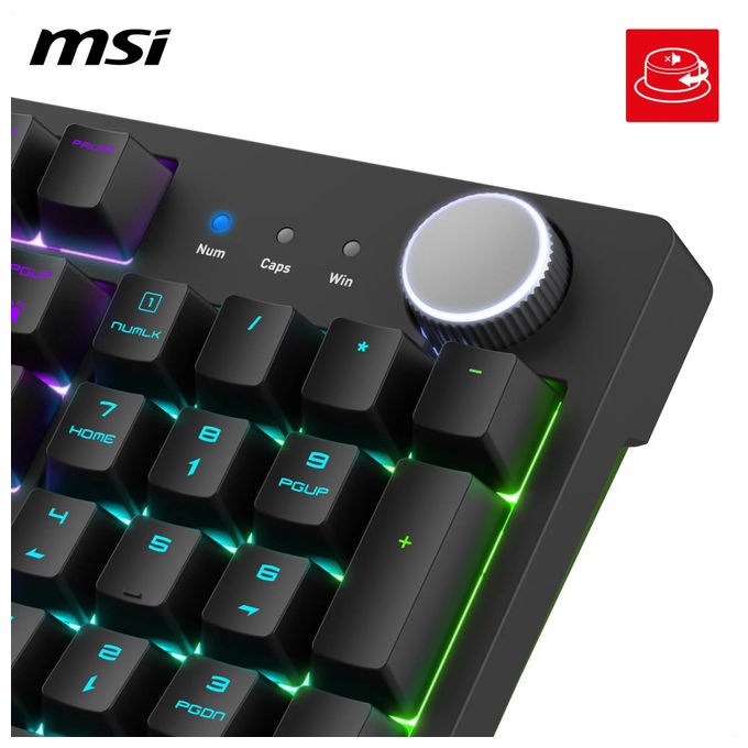 Msi Forge GK320, kit tastiera e mouse gaming, meccanica full-size, switch rossi lineari, hot-swappable, RGB, layout italiano