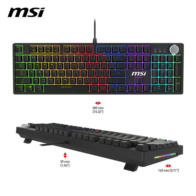 Msi Forge GK320, kit tastiera e mouse gaming, meccanica full-size, switch rossi lineari, hot-swappable, RGB, layout italiano